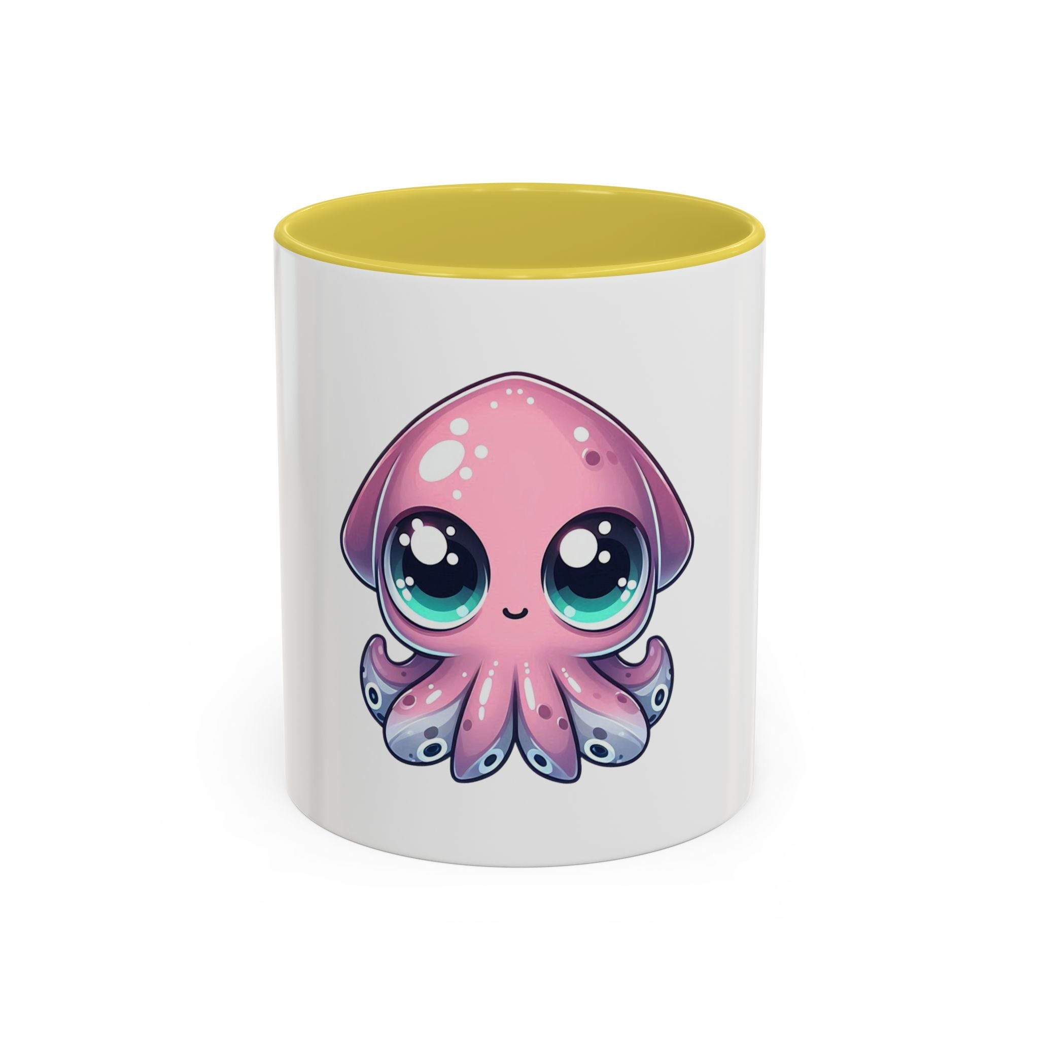 Cute Pink Kawaii Octopus Mug (11oz) - Adorable Anime-Style Coffee Cup