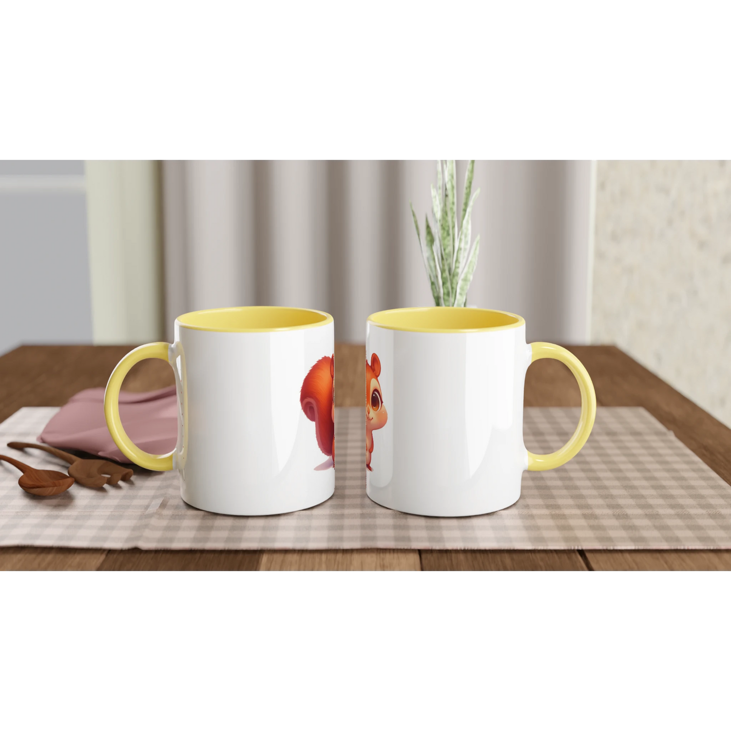 White Ceramic Mug with Color Inside