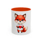 Cute Fox Heart Mug – Adorable Red Fox Holding Heart Coffee Cup (11oz)