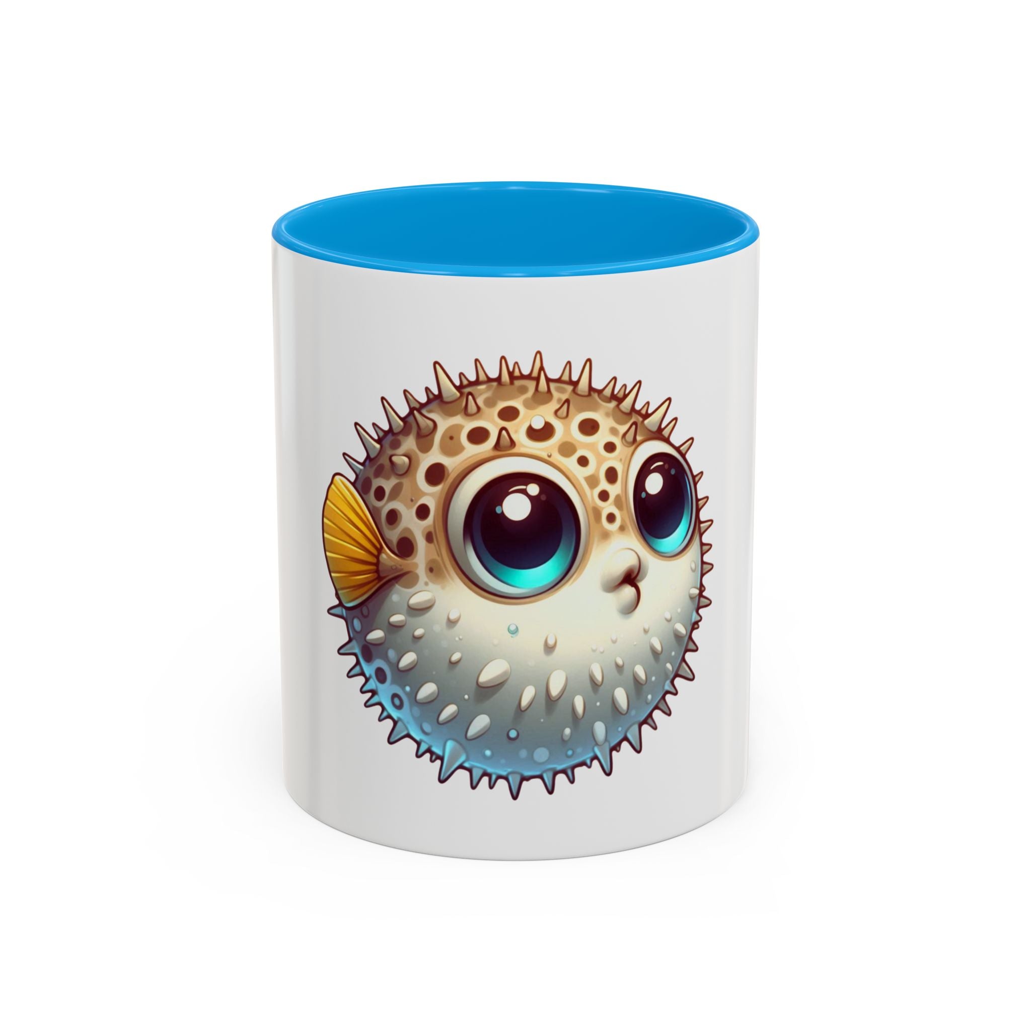 Cute Pufferfish Coffee Mug — Adorable Cartoon Sea Life Ceramic Mug (11oz)