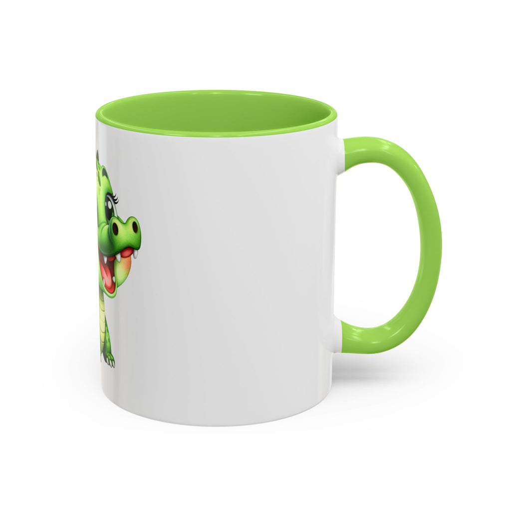 Cute Green Baby Dinosaur Coffee Mug (11oz)