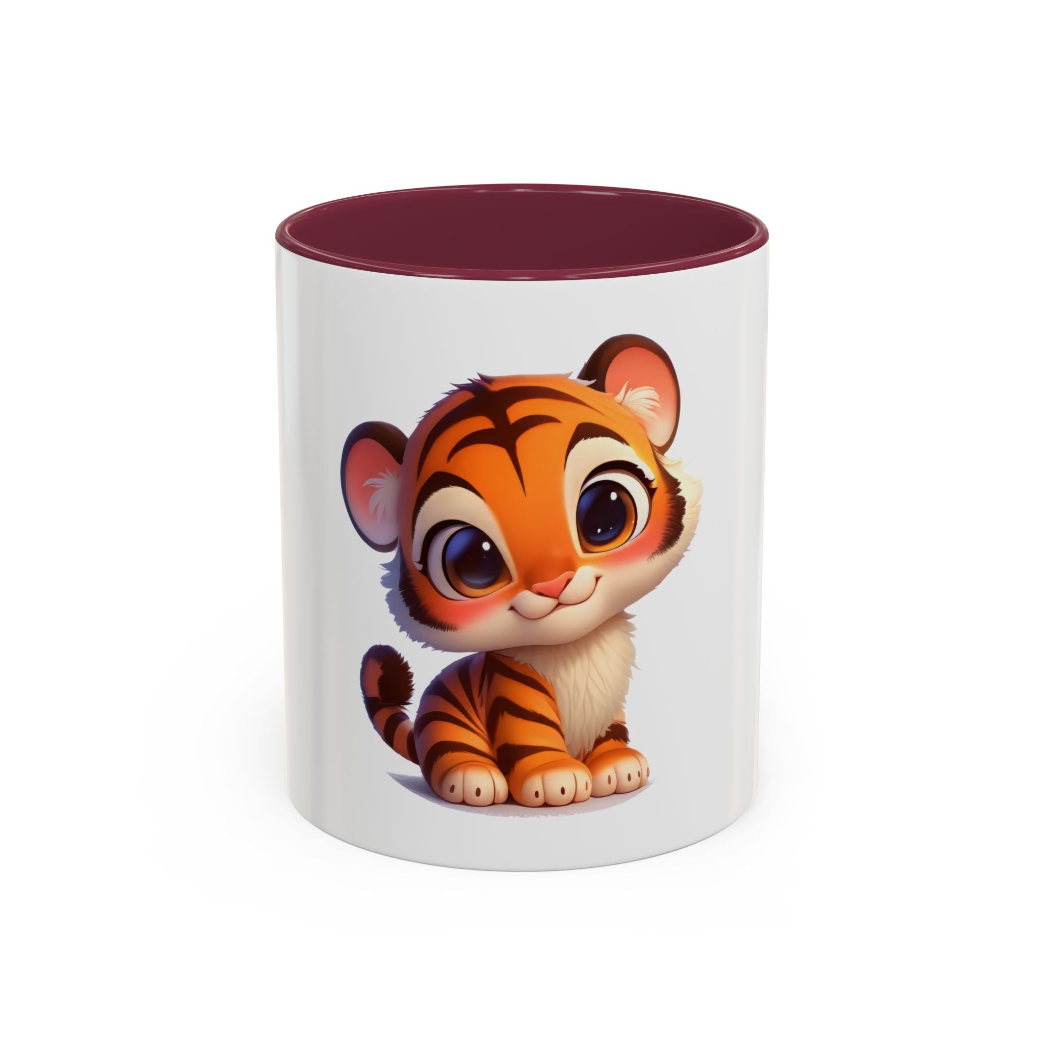 Cute Baby Tiger Coffee Mug — Adorable Cartoon Safari Animal Mug (11oz)