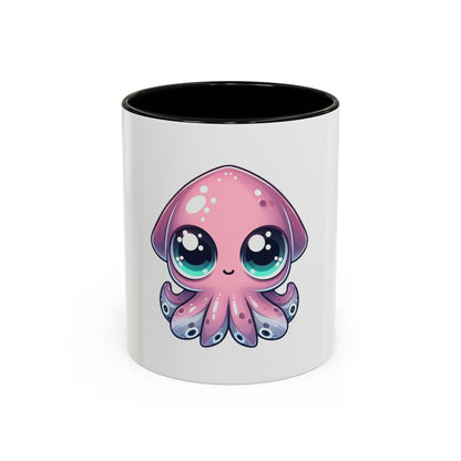 Cute Pink Kawaii Octopus Mug (11oz) - Adorable Anime-Style Coffee Cup