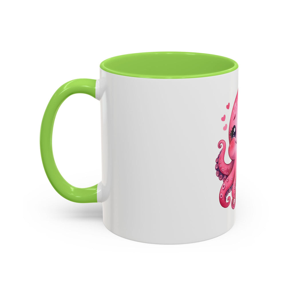 Cute Pink Octopus Coffee Mug (11oz) — Kawaii Sea Animal Gift