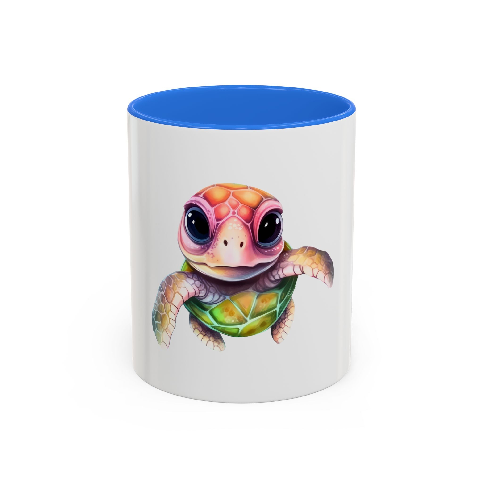 Colorful Cute Sea Turtle Coffee Mug — Vibrant Watercolor Turtle 11oz