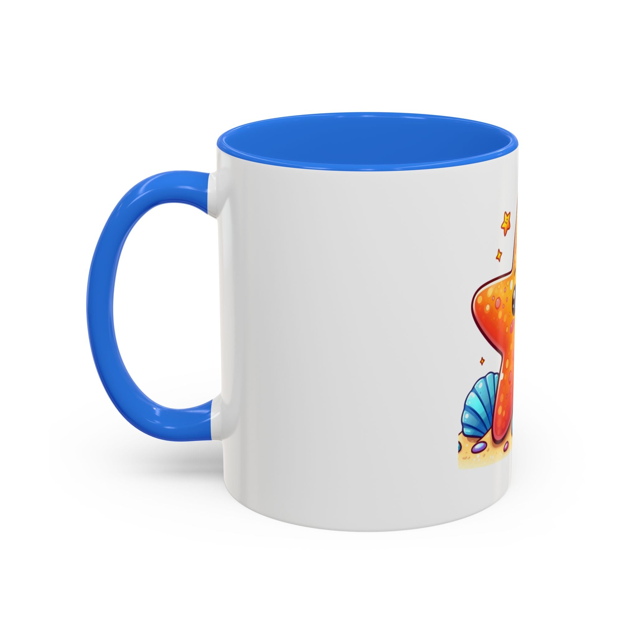 Cute Kawaii Starfish Coffee Mug – Colorful Ocean Cartoon 11oz