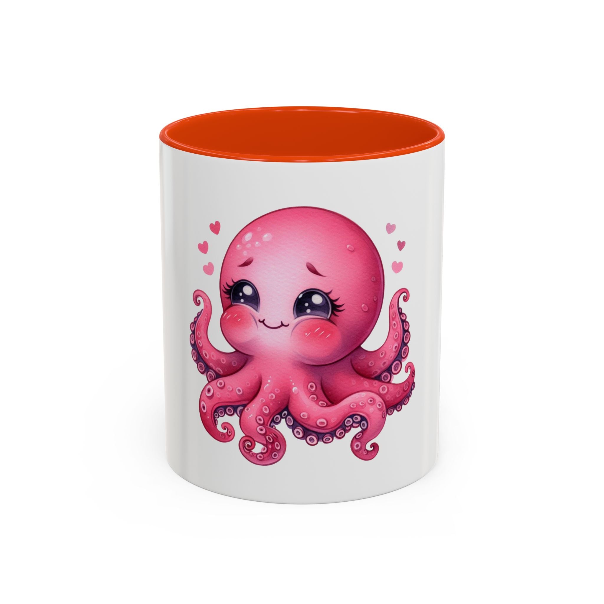 Cute Pink Octopus Coffee Mug (11oz) — Kawaii Sea Animal Gift