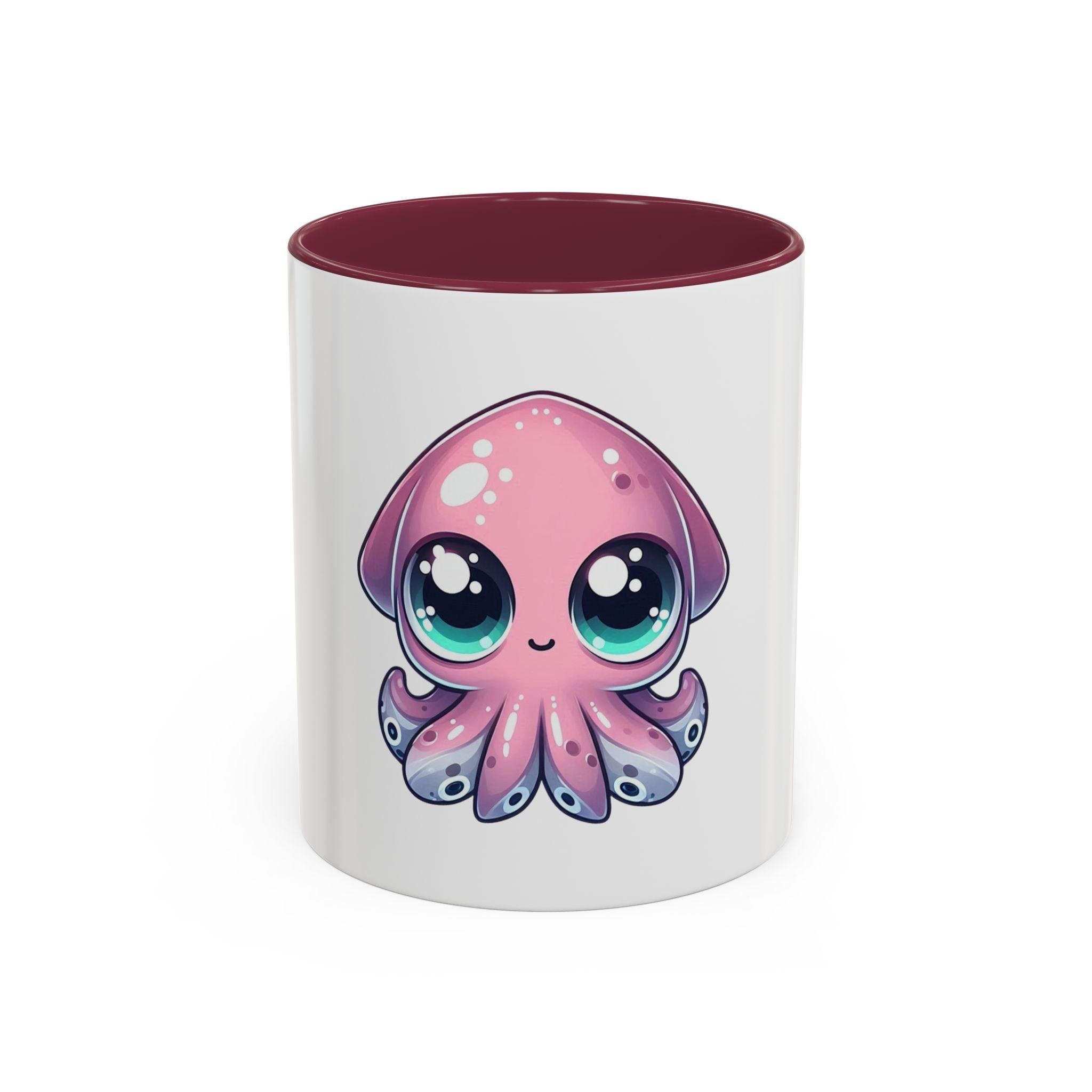 Cute Pink Kawaii Octopus Mug (11oz) - Adorable Anime-Style Coffee Cup
