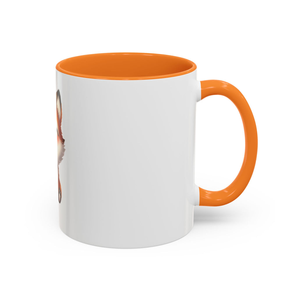Cute Smiling Fox Coffee Mug — 11oz Color Accent Tea Cup